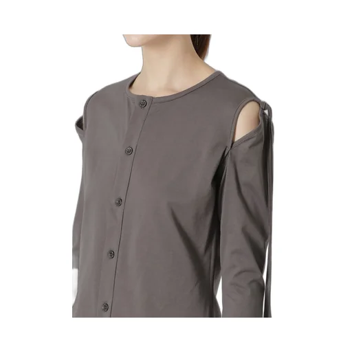 60/2 Cotton Jersey Top With Shoulder Ribbon Details
