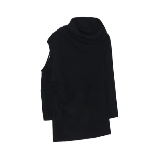 Asymmetric Cut Soft Wool Pile T-Shirt