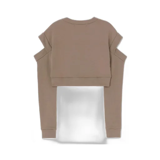 Tight Fleece Lining Short Pullover With Design Sleeve