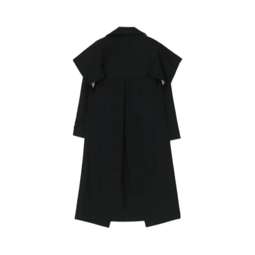 Cape-Style Coat With Plaid Pattern Lining