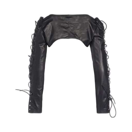 Cow Leather Lace-Up Slv Jacket