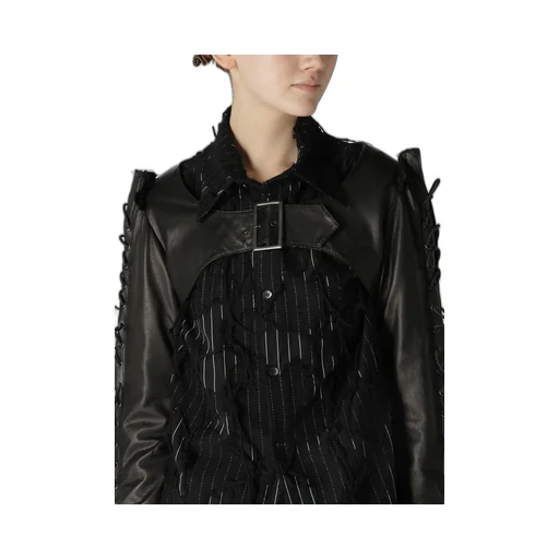 Cow Leather Lace-Up Slv Jacket
