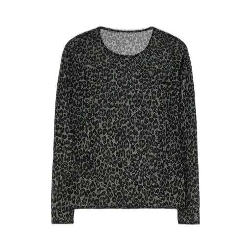 Leopard Tulle Compact Long T-Shirt