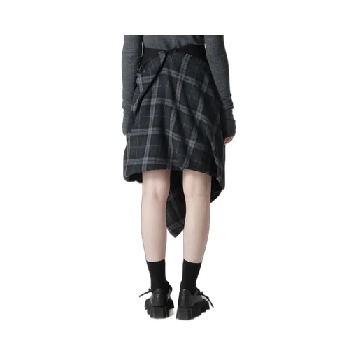 Serge + Plaid Combi Wrap Skirt