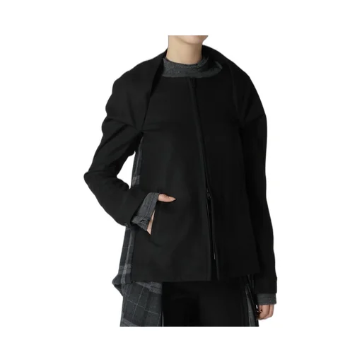Serge + Plaid Combi Back Pleated Jacket