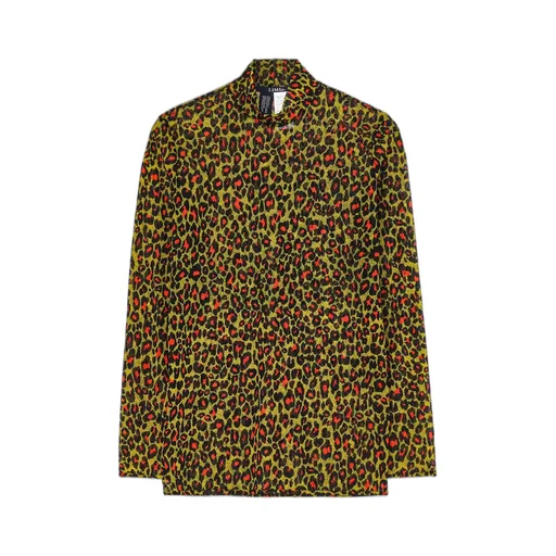 Leopard Tulle High Neck Pullover