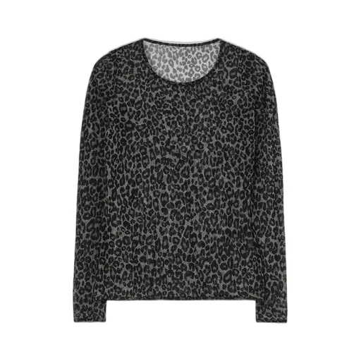 Leopard Tulle Compact Long T-Shirt
