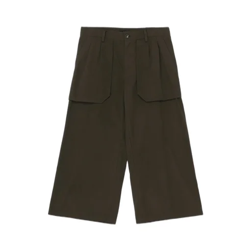 High Density Cotton Pleated Wide Leg Pants