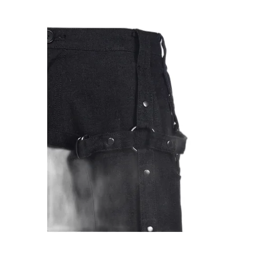 Gray Denim Harness Pants
