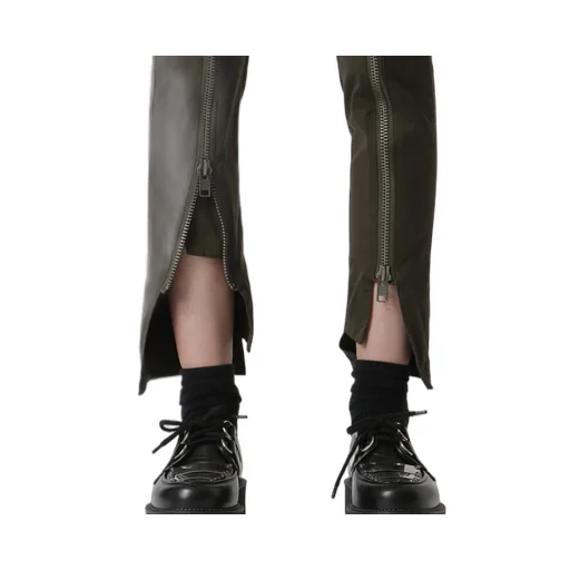 Slim Fit Pants With Leg Zippers