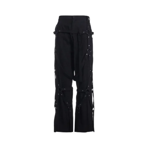 Gray Denim Harness Pants