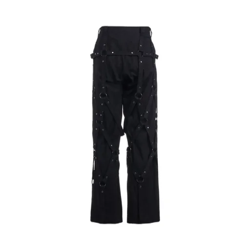 Gray Denim Harness Pants