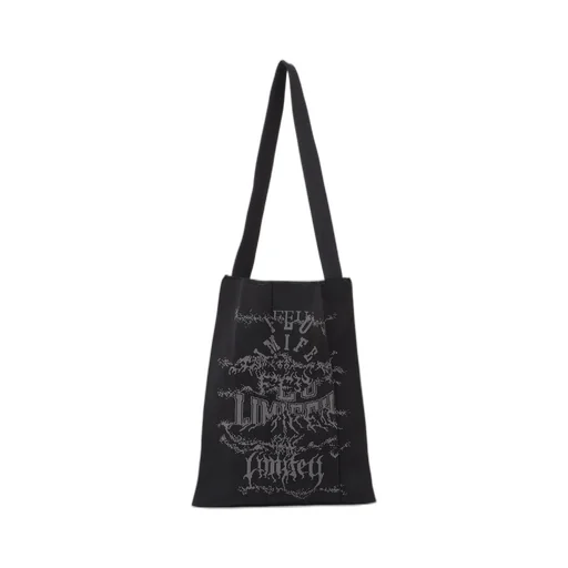 Logo Collage Foldable Knit Bag