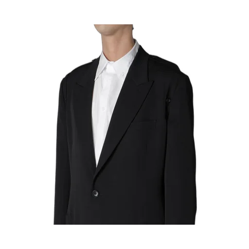 Wool Gabardine Shoulder Button Jacket
