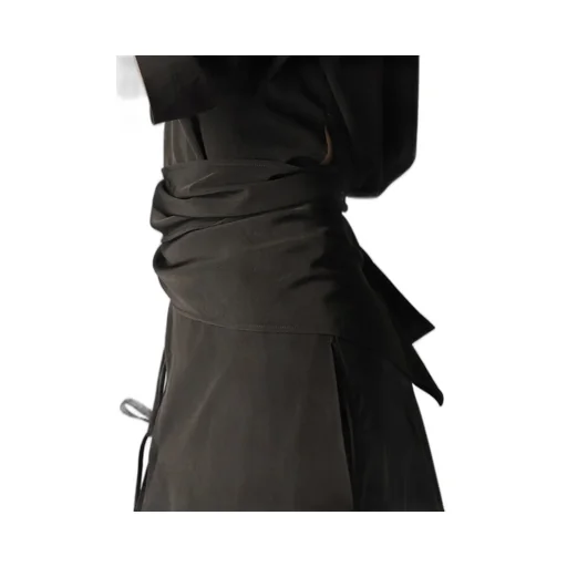 Triacetate/Polyester Waist Wrap Blouse