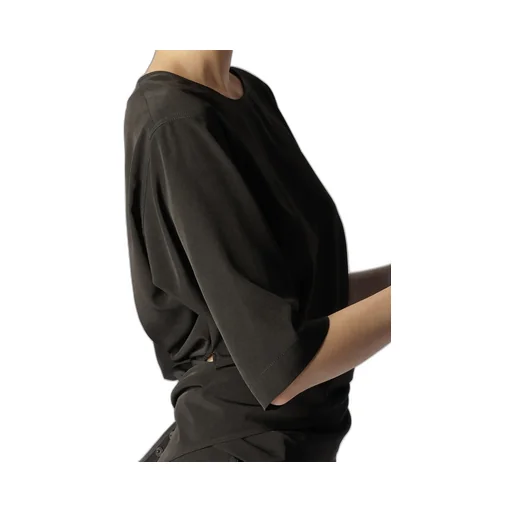Triacetate/Polyester Waist Wrap Blouse