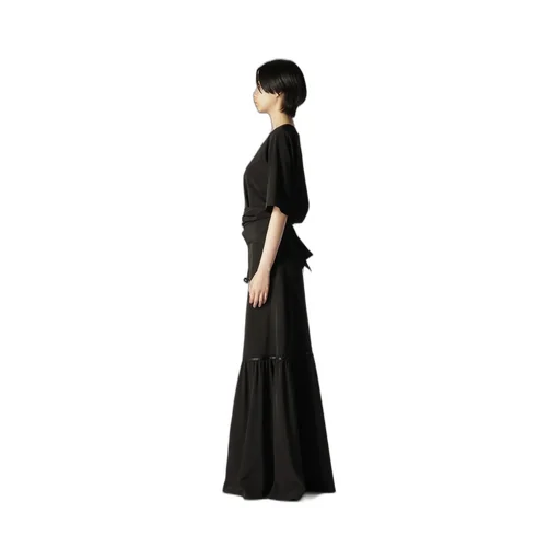 Triacetate/Polyester Waist Wrap Blouse
