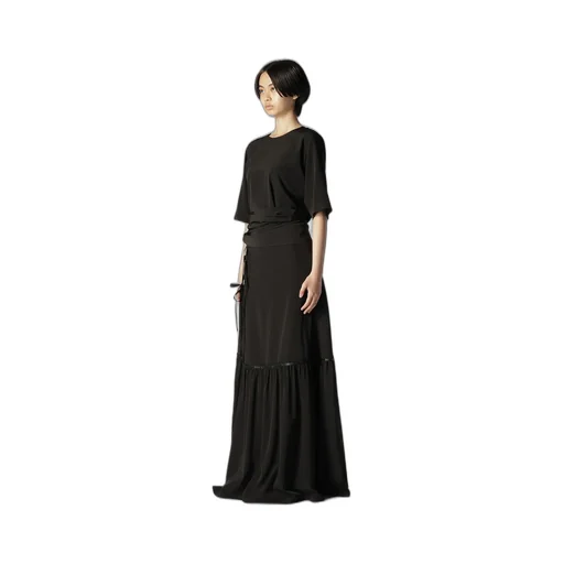 Triacetate/Polyester Waist Wrap Blouse