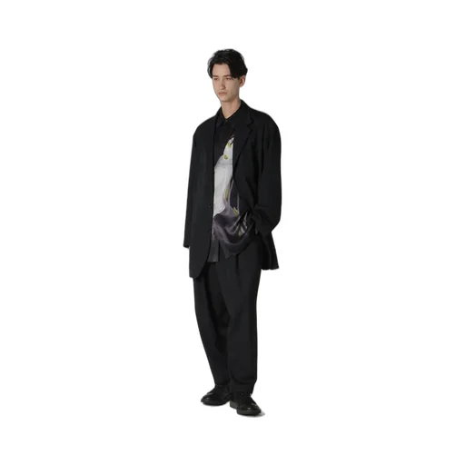 Wool Gabardine Blouson Tailored Jacket
