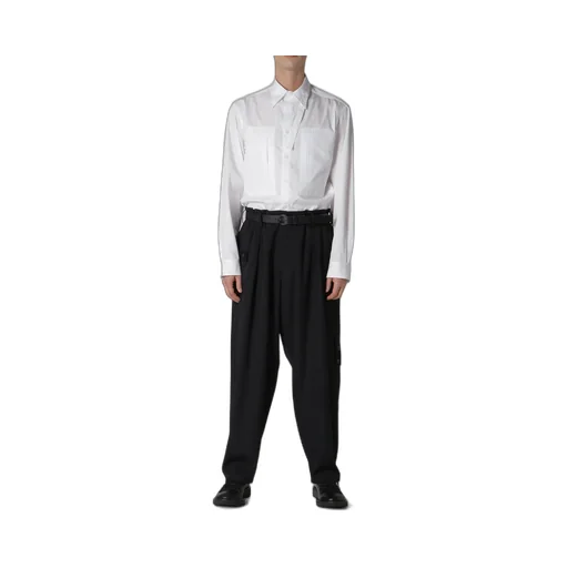 Wool Gabardine Tuck Tab Pants