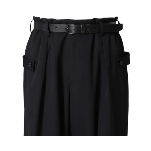 Wool Gabardine Tuck Tab Pants