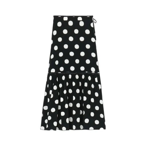 Small Polka Dot Crape De Chine Teared Skirt