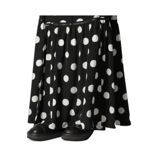 Small Polka Dot Crape De Chine Teared Skirt