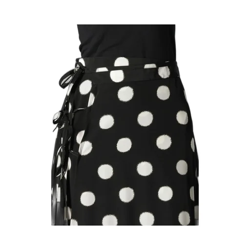 Small Polka Dot Crape De Chine Teared Skirt