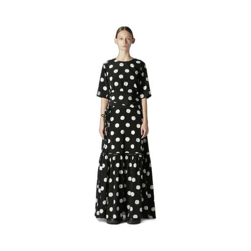 Small Polka Dot Crape De Chine Teared Skirt