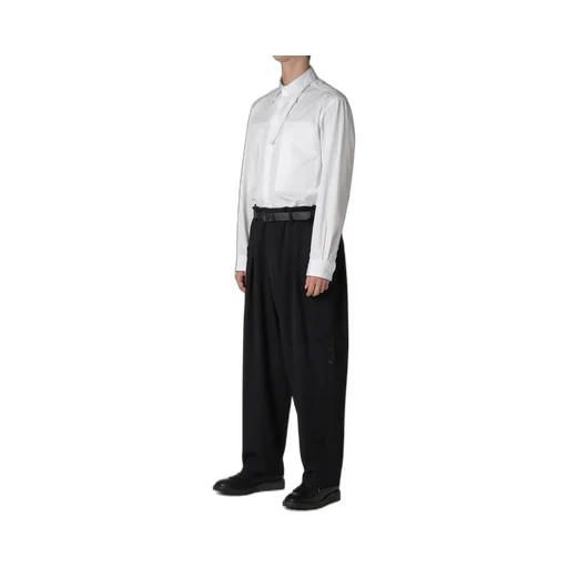 Wool Gabardine Tuck Tab Pants