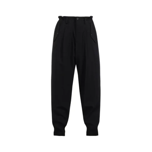 Wool Gabardine Hem Tab Gabardine Pants