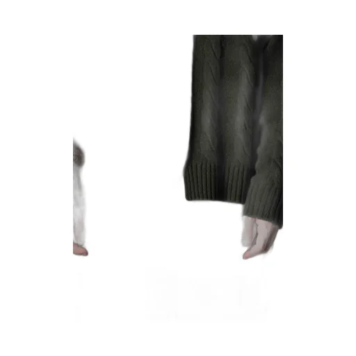 Fine Merino Wool Cable Switch Unbalance Pullover