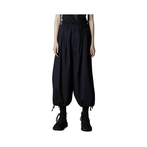 Indigo Dyed Cotton Twill Balloon Pants