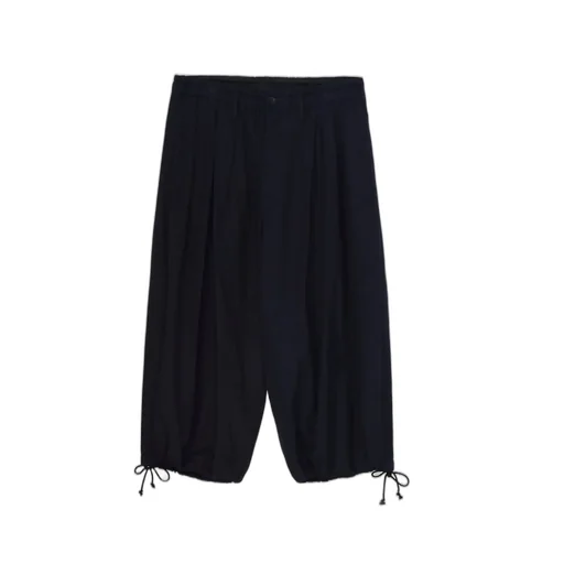 Indigo Dyed Cotton Twill Balloon Pants