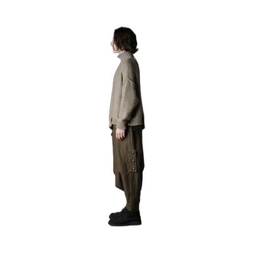Roving Slub Wool Unbalance Turtleneck