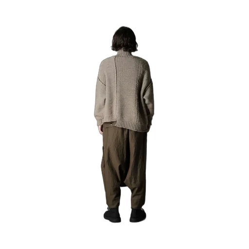 Roving Slub Wool Unbalance Turtleneck