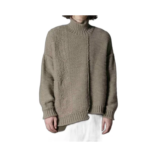 Roving Slub Wool Unbalance Turtleneck