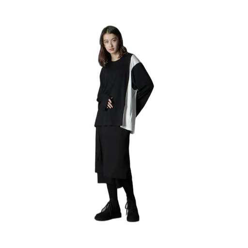 C/Mo Jersey Combination Mix Block Long Sleeved T-Shirt