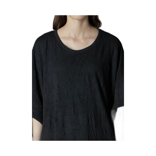 Cathc Washer Wrinkle Jersey Side Button Short Sleeved T-Shirt