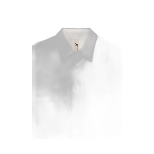 Switching Material Patchwork White Shirt