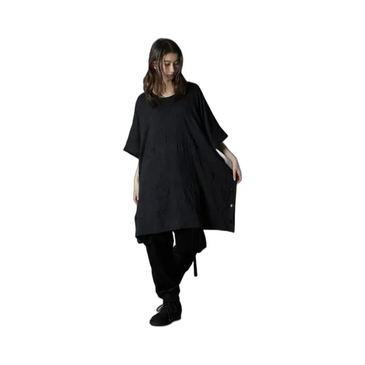 Cathc Washer Wrinkle Jersey Side Button Short Sleeved T-Shirt