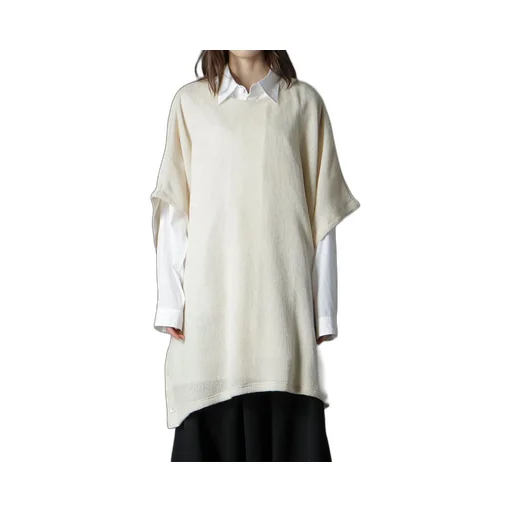Spider Web Knit Side Button Short Sleeved T-Shirt