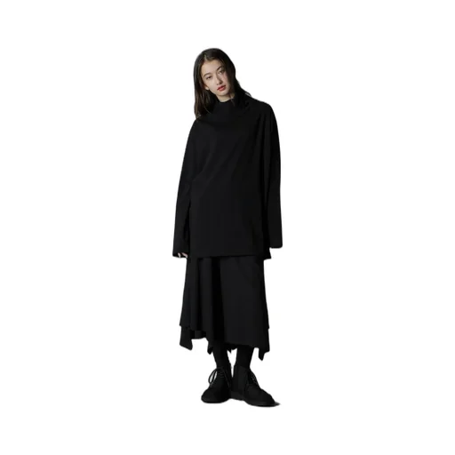 Cotton Jersey Turtleneck Long Sleeved T-Shirt