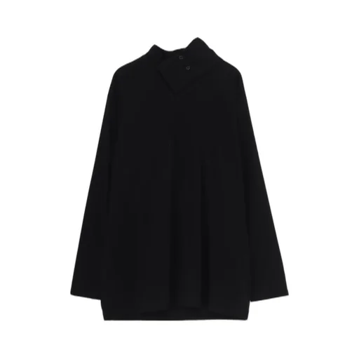 Cotton Jersey Turtleneck Long Sleeved T-Shirt