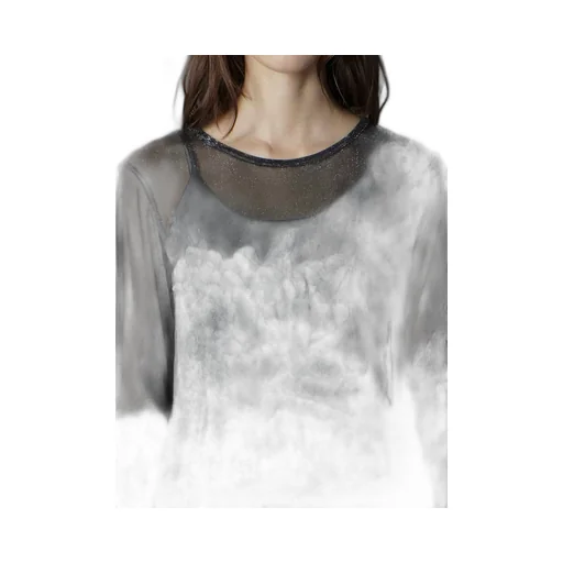 Soft Tulle Floral Pattern Round Neck Tulle