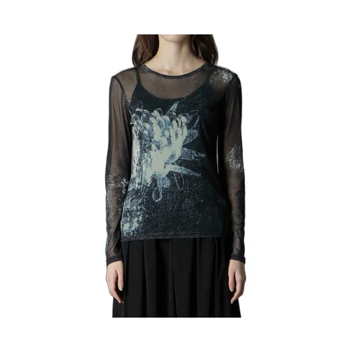 Soft Tulle Floral Pattern Round Neck Tulle
