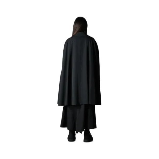 Wool Gabardine Collared Cloak