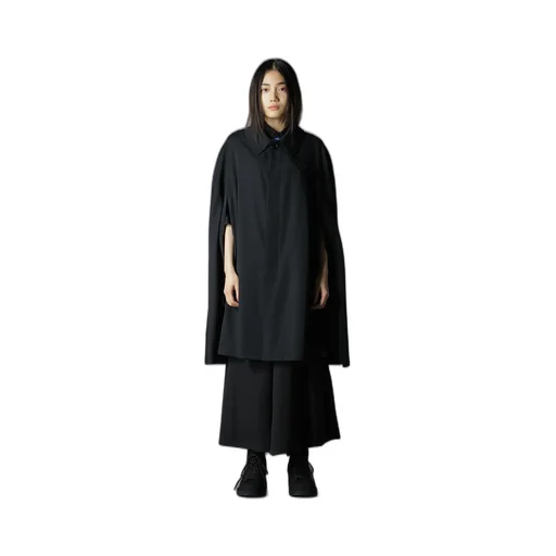 Wool Gabardine Collared Cloak