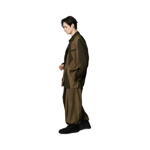 Cubism Patchwork Product Dyed Switching Zip Jacket