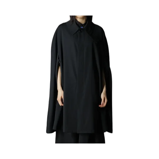 Wool Gabardine Collared Cloak